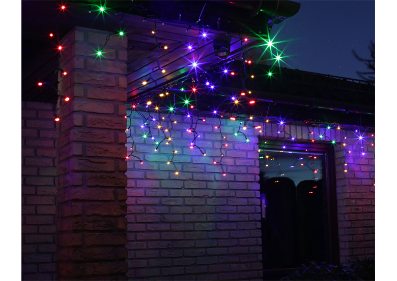 Weihnachtsbeleuchtung LED-Eiszapfen Lichtervorhang für Außen kaltweiß 200 Stck. 10 m Bulinex 38-741