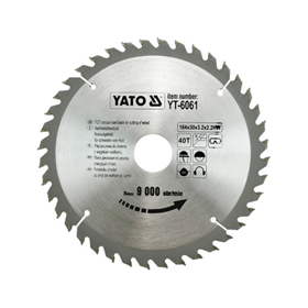 Kreissägeblatt mit Karbid 184x30mm T40 Yato YT-6061