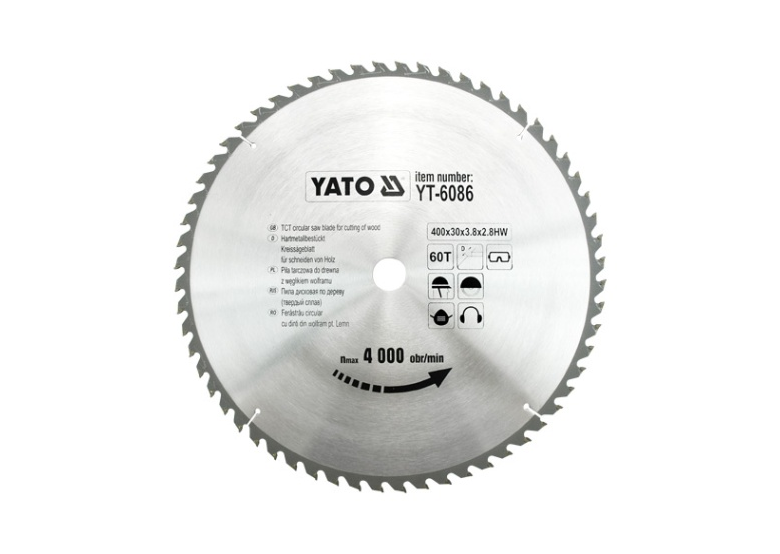 Kreissägeblatt mit Karbid 400x30mm T60 Yato YT-6086