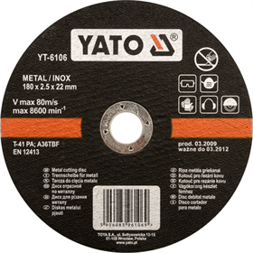 Schnittscheibe für rostfreien Stahl Yato YT-6103