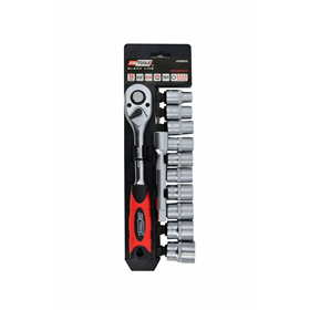 Satz 1/2"-Steckschlüssel mit Ratsche, 12 Elemente Awtools AW39013