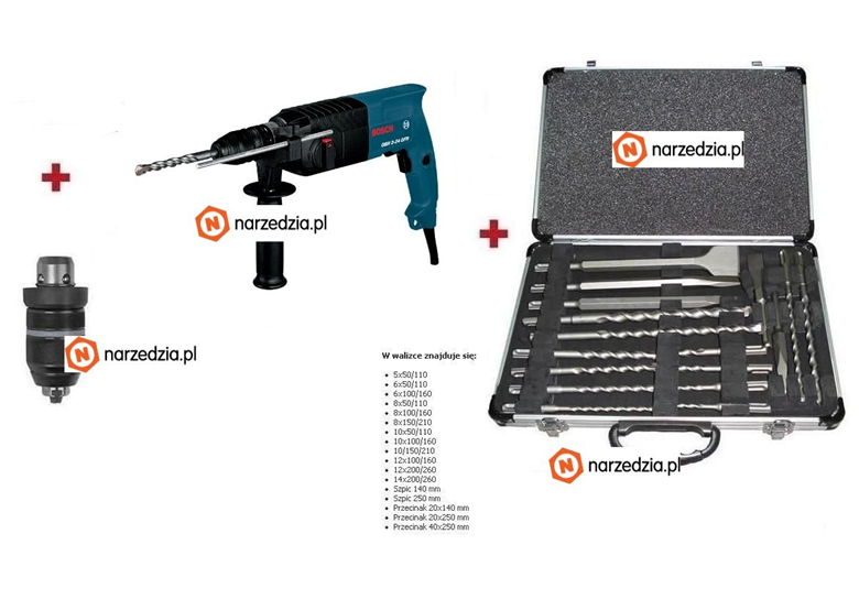 Bohrhammer GBH 2-24 DFR + Bohrerset von MAKITA Bosch 0611238762-STARE