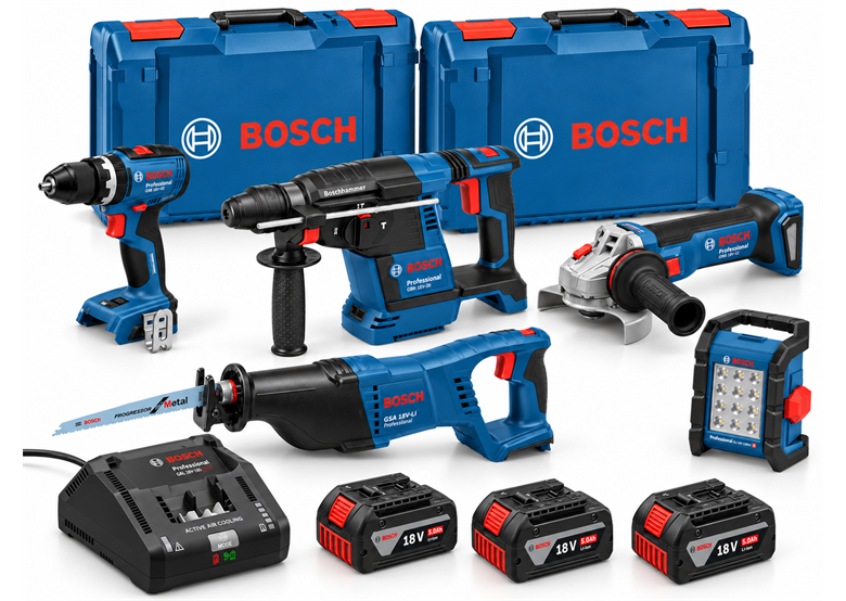 Werkzeugset 18V Bosch 0615A5007S 3x5.0Ah