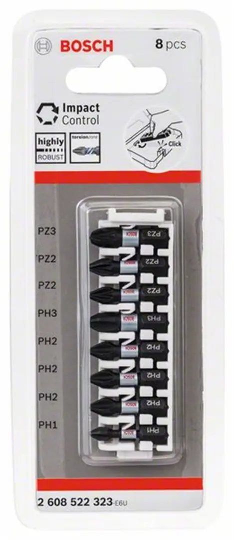 Impact Control Schrauberbit-Set, 8-teilig Bosch 2608522323