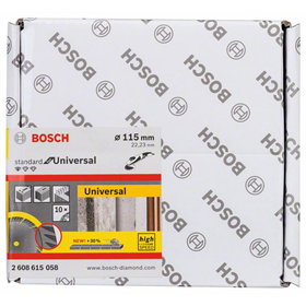 Diamanttrennscheibe Standard for Universal 115x22,23mm, 10St. Bosch 2608615058
