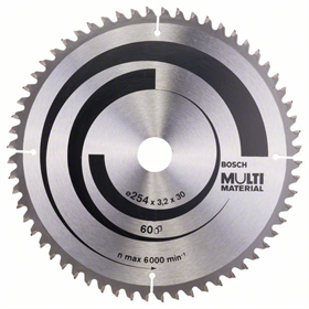 Kreissägeblatt Multi Material 254x30mm T60 Bosch 2608640449