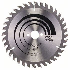 Kreissägeblatt Optiline Wood 160x20/16mm T36 Bosch 2608640597