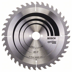 Kreissägeblatt Optiline Wood 250x30mm T40 Bosch 2608640670