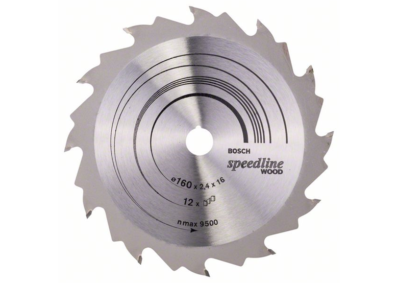 Kreissägeblatt Speedline Wood 160x16mm T12 Bosch 2608640784