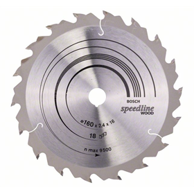 Kreissägeblatt Speedline Wood 160x16mm T18 Bosch 2608640785