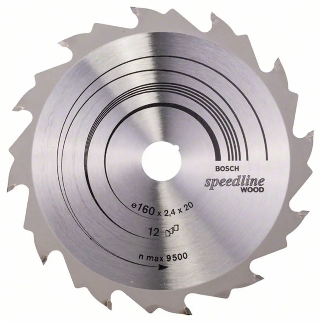 Kreissägeblatt Speedline Wood 160x20mm T12 Bosch 2608640786