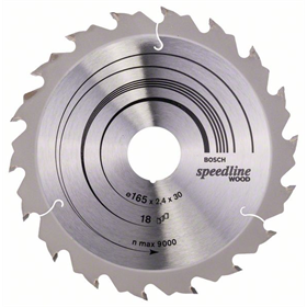 Kreissägeblatt Speedline Wood 165x30mm T18 Bosch 2608640789