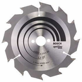 Kreissägeblatt Optiline Wood 160x20/16mm T12 Bosch 2608641173