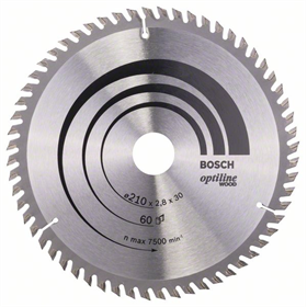 Kreissägeblatt Optiline Wood 210x30mm T60 Bosch 2608641190
