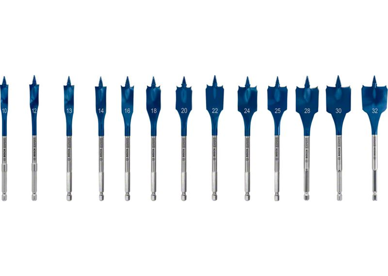 Flachfräsbohrer 10/12/13/14/16/18/20/22/24/25/28/30/32mm, 13St. Bosch EXPERT Self Cut Speed