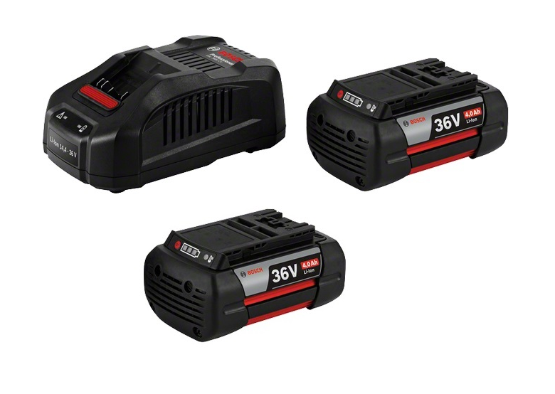 2 Akkus mit Ladegerät Bosch GBA 36V 4,0Ah + GAL3680CV