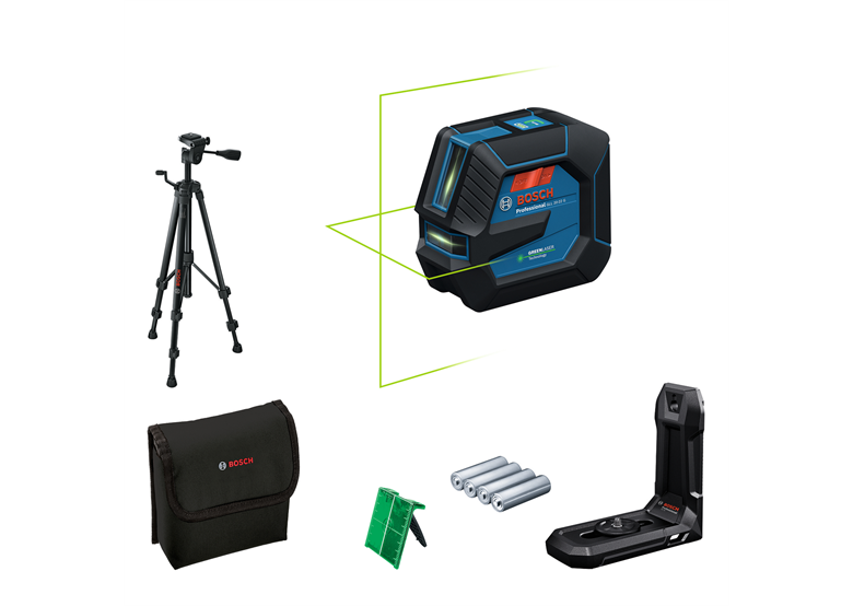 Linienlaser Bosch GLL 20-22 G + statyw BT150 + uchwyt LB10