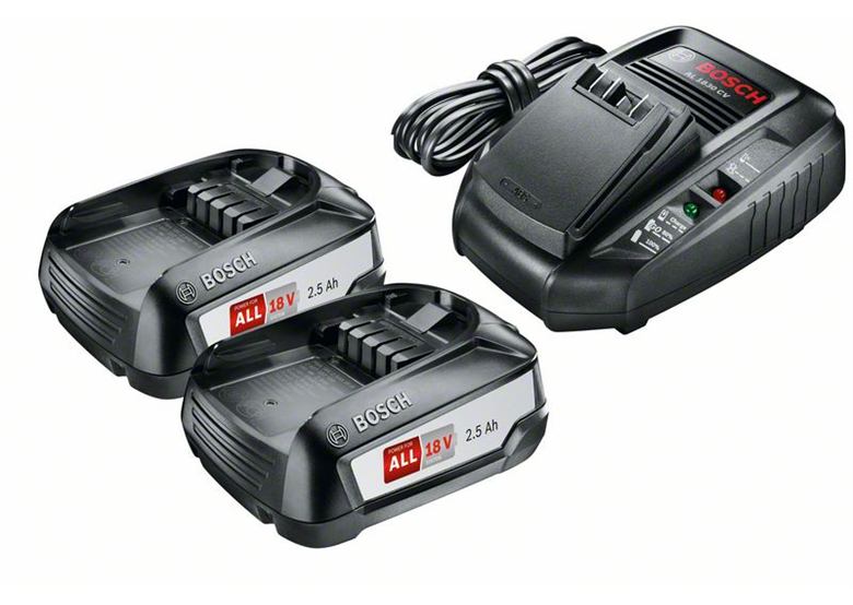 Startset: 2x Akku 18V 2,5Ah und Ladegerät Bosch PBA/AL1830CV