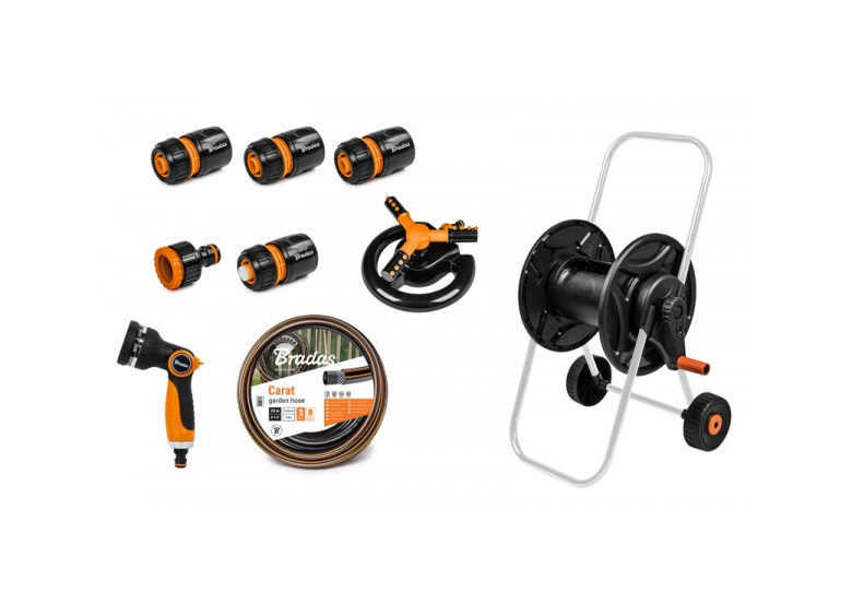 Schlauchwagen 1/2″ 20m mit Sprühset & Sprinkler Bradas BLACK LINE ECO-AG26020SET2