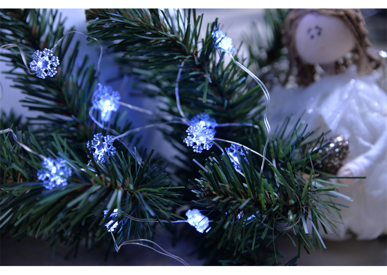 LED-Weihnachtslichterkette Schneeflocken Bulinex 10-042