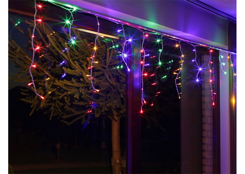 Weihnachtsbeleuchtung LED-Eiszapfen Lichtervorhang, bunt, (60 Stck. 2,8 m) Bulinex 20-091