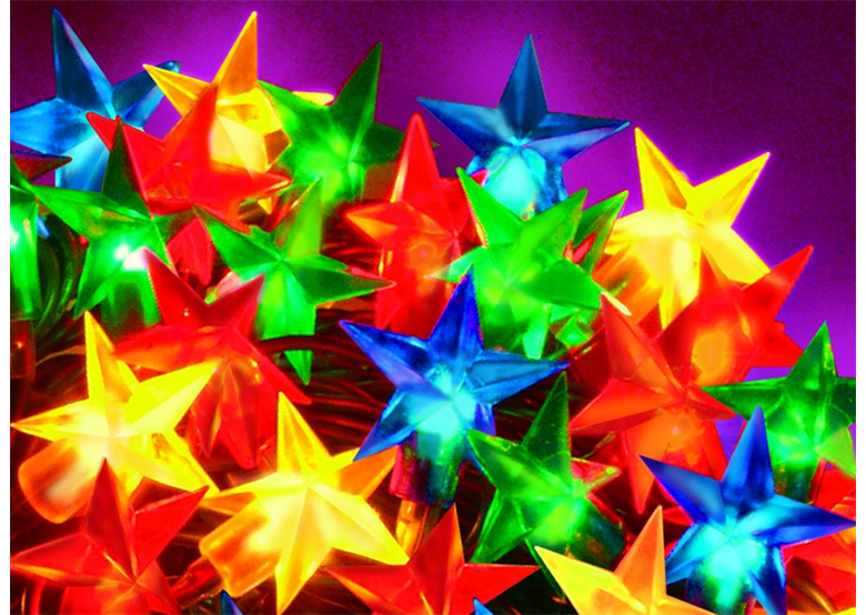 Weihnachtslichterkette Silikonsternchen bunt, 50 Stck. Bulinex 31-521