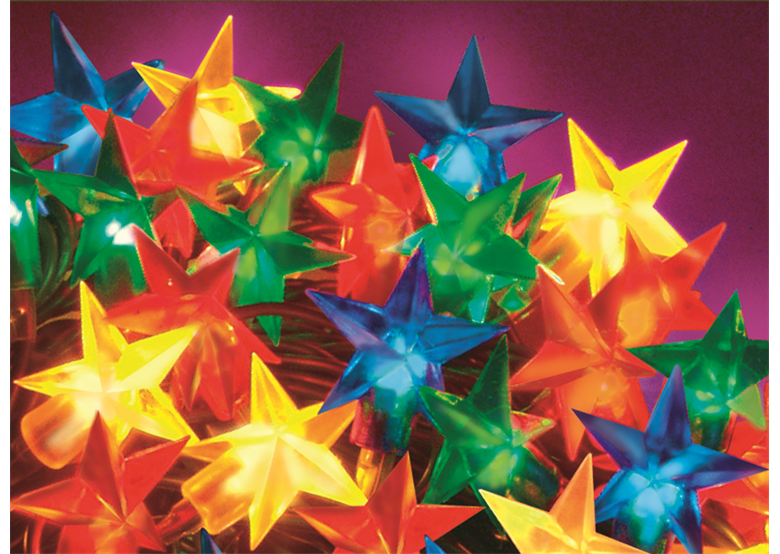 Weihnachtslichterkette Silikonsternchen bunt 100 Stck. 10 m Bulinex 31-531