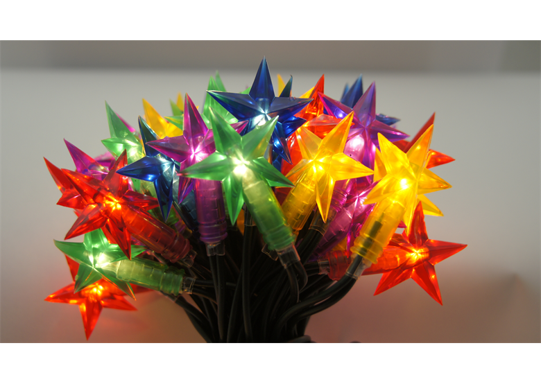 Weihnachtsbeleuchtung für Innen Silikon-Sterne bunt (50 Stck.) Bulinex 31-541