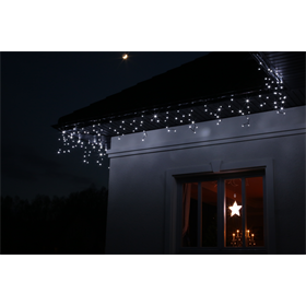 Weihnachtsbeleuchtung LED-Eiszapfen weiß (100 Stck.) Bulinex 38-332