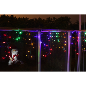 Weihnachtsbeleuchtung LED-Eiszapfen Lichtervorhang für Außen kaltweiß 200 Stck. 10 m Bulinex 38-611