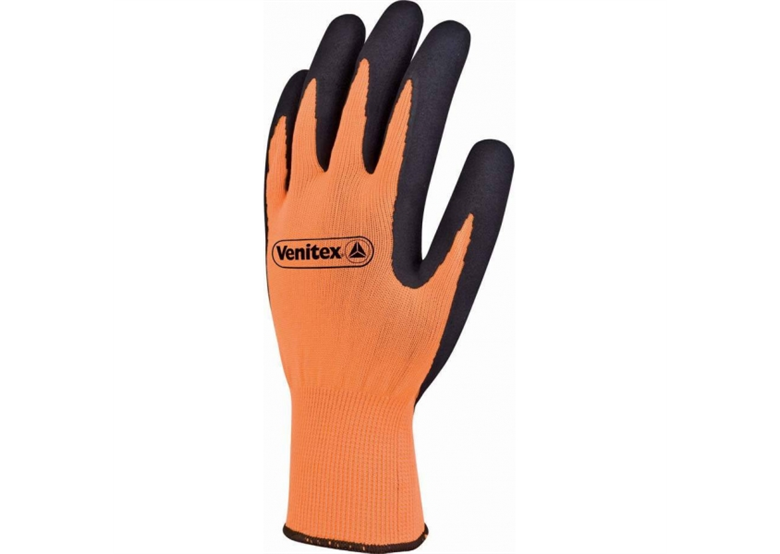 Arbeitshandschuhe aus Fluorenzpolyester, mit Latexschaum beschichtet Größe 8 orange DeltaPlus Venitex VV733APOLLON