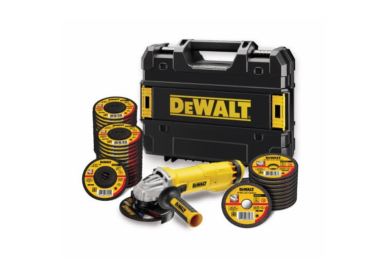 Winkelschleifer im Koffer mit 35 Scheiben DeWalt DWE4237KT
