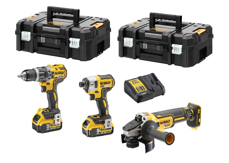 Werkzeugset 18V DeWalt XR DCK384P2T 2x5.0Ah