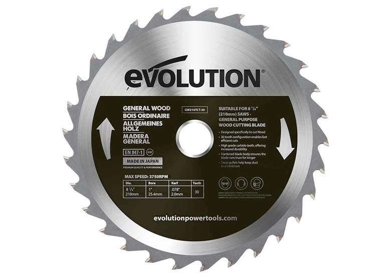 210-mm-Zahnsäge Evolution EVO-210-30-D