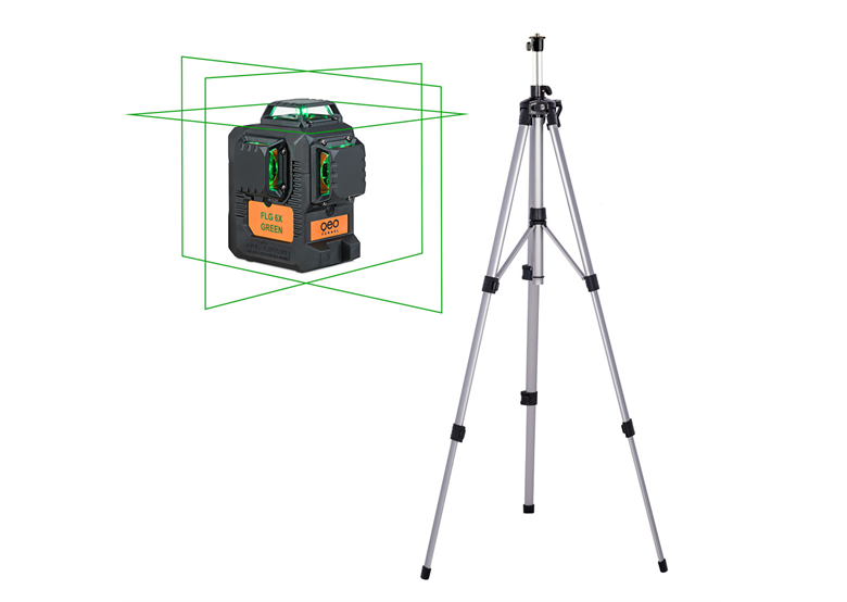 Zielony laser krzyżowy płaszczyznowy 3x360° ze statywem Geo-Fennel FLG 6X-GREEN L83-easy