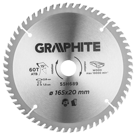 Sägeblatt 165x20mm, 60 Zähne Graphite 55H689