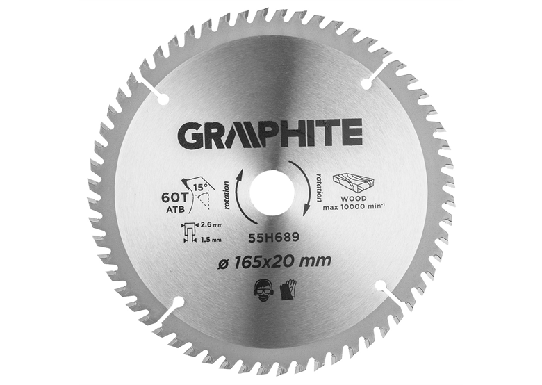 Sägeblatt 165x20mm, 60 Zähne Graphite 55H689