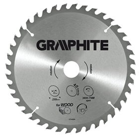 Sägeblatt für Kreissäge, Hartmetall 185x30mm Z24 Graphite 57H662