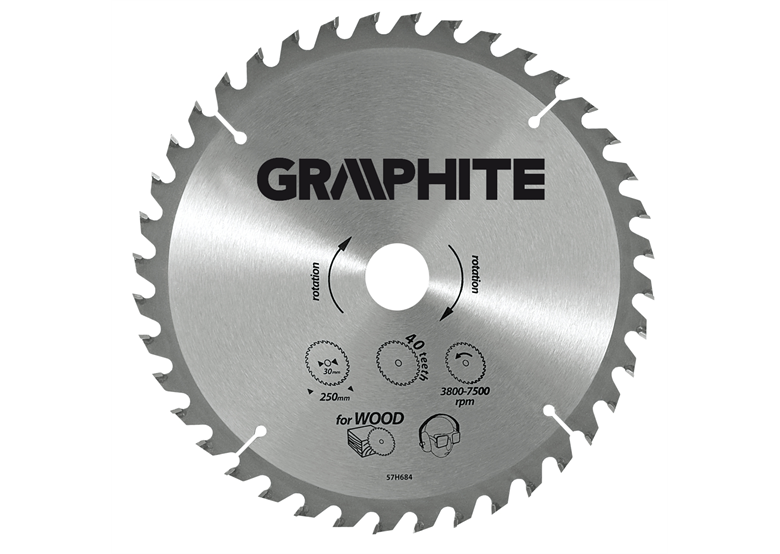 Sägeblatt für Kreissäge, Hartmetall 185x30mm Z24 Graphite 57H662