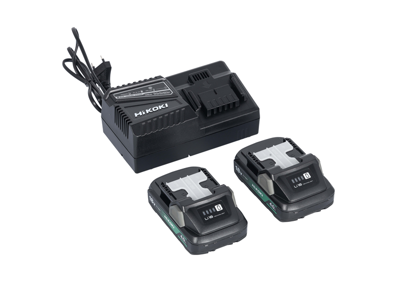 Ladegerät und 2 Akkus 18V 4.0Ah Hikoki UC18YFSL WEZ