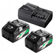 18-V-Starter-Set: 2 Akkus à 4,0 Ah (BSL36B18X) + Ladegerät (UC18YSL3) Hikoki UC18YSL3 WJZ