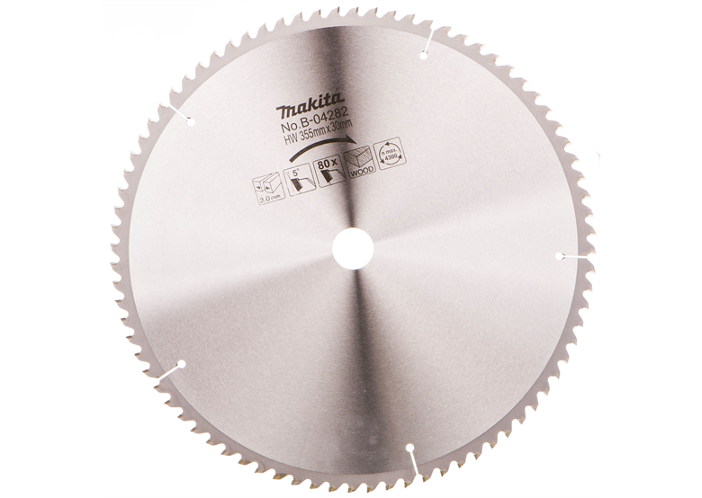 Sägeblatt für schnelle Schnitte in Holz HM 355 mm 80 Zähne Makita B-04282
