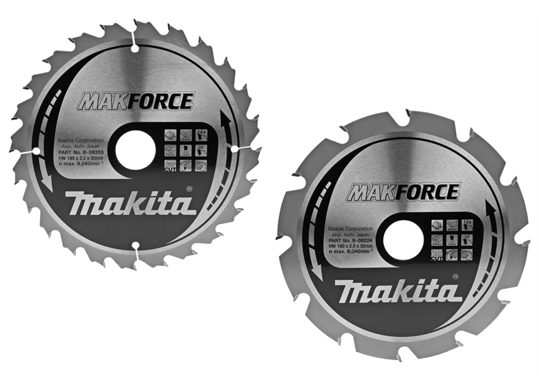 Kreissägeblätter 190x30mm, T24/12  2 Stck. Makita B-08224; B-08355