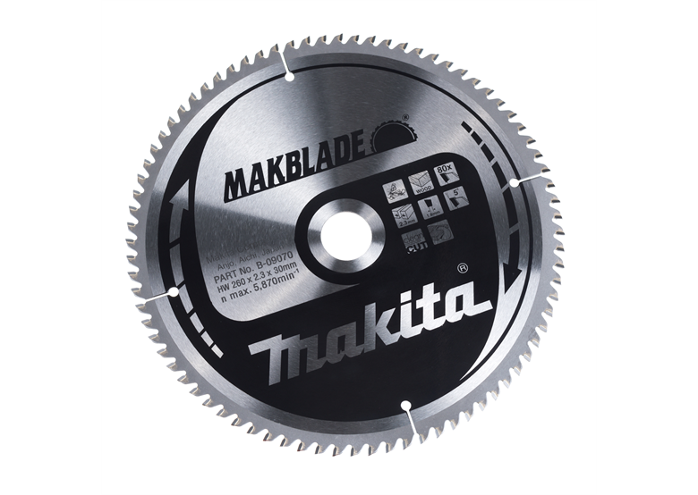 Sägeblatt MAKBLADE MSF26080G 260x30mm T80 Makita B-09070