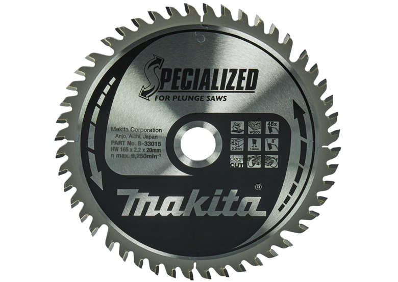 Holztrennscheibe, Specialized 165x20mm, 48 Zähne Makita B-33015