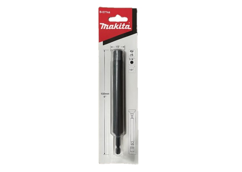 14-Zoll-Sechskant auf 1/2-Zoll-Vierkant-Schlagschrauberadapter, 150 mm Makita B-57744