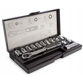 Steckschlüsselsatz 1/4 und 3/8" 14-teilig Makita B-65595