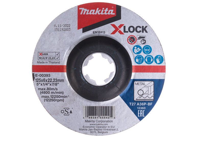 Schleifscheibe 125mm X-Lock A36P Makita E-00393