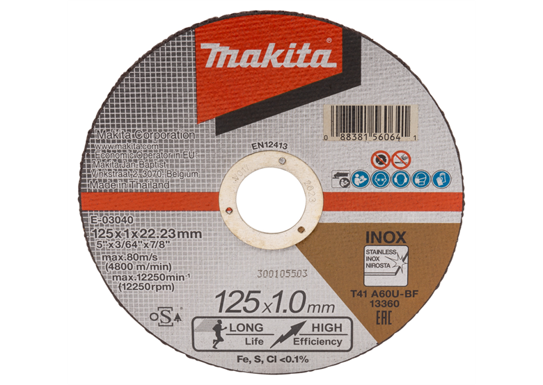 Dünne Hochleistungstrennscheibe  125x22,2mm Makita E-03040
