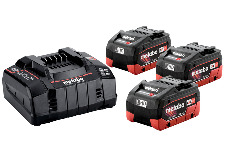 Akku-Set, 3x18V LiHD 5.5Ah + ASC 30-36V Ladegerät Metabo 685074000